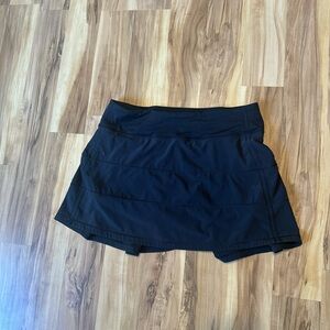 Lululemon Athletica Black Pace Rival Skort with Elastic Waistband